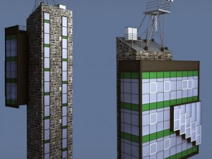 industrial glass tower Modèle 3D