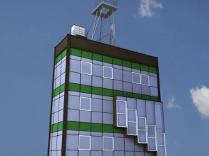 industrial glass tower 3D Model