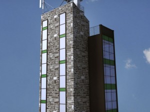 industrial glass tower 3D 모델