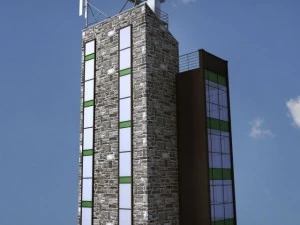 industrial glass tower 3D Model