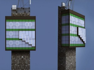 industrial glass tower 3D 모델