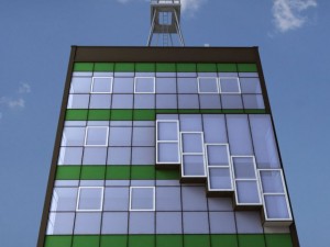 industrial glass tower 3D 모델