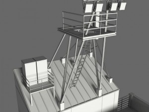 industrial glass tower 3D 모델