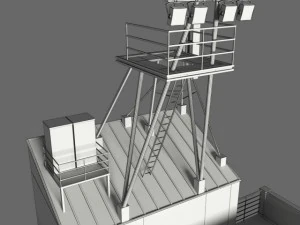 industrial glass tower 3D Model
