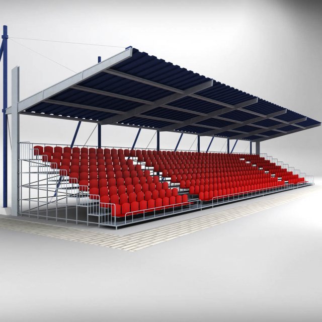 stadium seating tribune canopy 2 3D 모델 .c4d .max .obj .3ds .fbx .stl .blend 