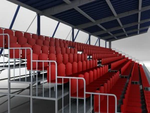dosel de tribuna de asientos del estadio 2 Modelo 3D