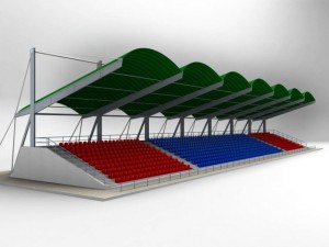 stadium seating tribune canopy 3D Model