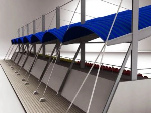 stadium seating tribune canopy 3D Model
