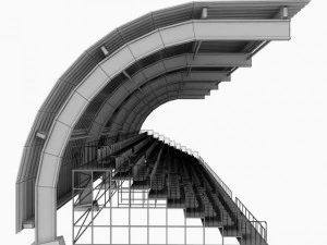 stadium seating tribune canopy 3 3D Model