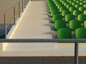 stadium concrete seating tribune 3D Model