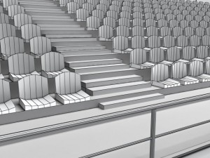 stadium concrete seating tribune 3D 模型