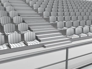 stadium concrete seating tribune 3D Model