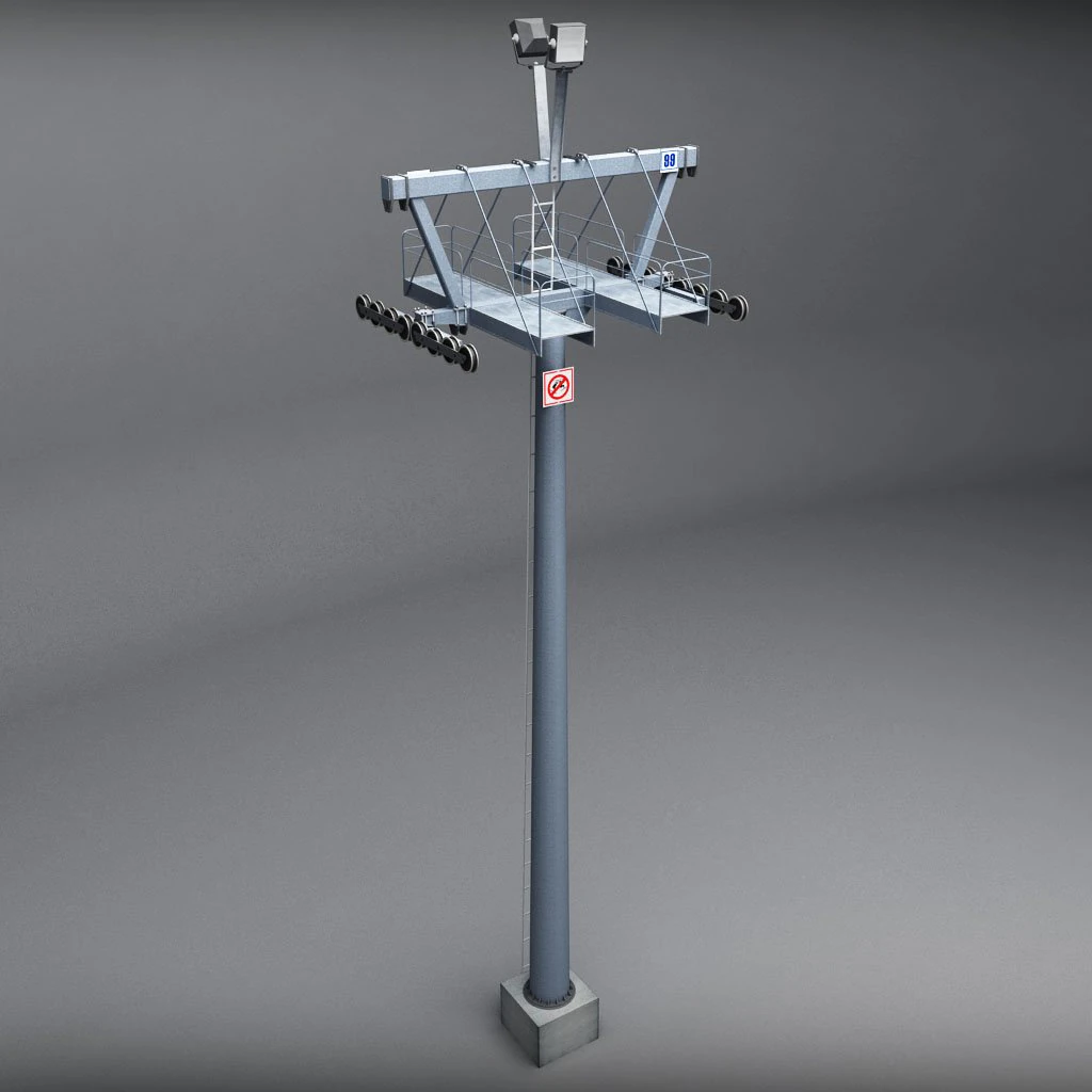 ski lift pole 3D Model .c4d .max .obj .3ds .fbx .stl .blend 