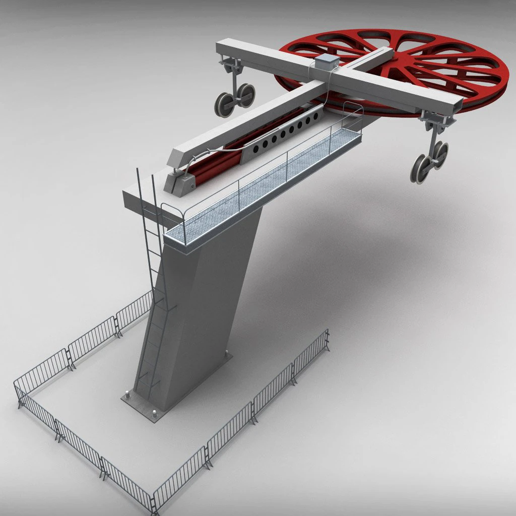 ski lift cableway pillar 3D Model .c4d .max .obj .3ds .fbx .stl .blend