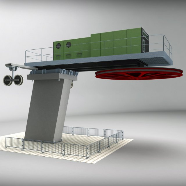 ski lift cableway pillar 2 Modelo 3D .c4d .max .obj .3ds .fbx .stl .blend 