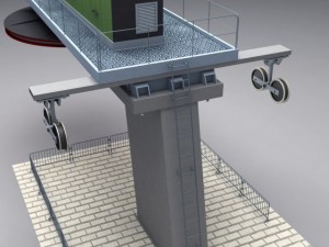 ski lift cableway pillar 2 Modelo 3D
