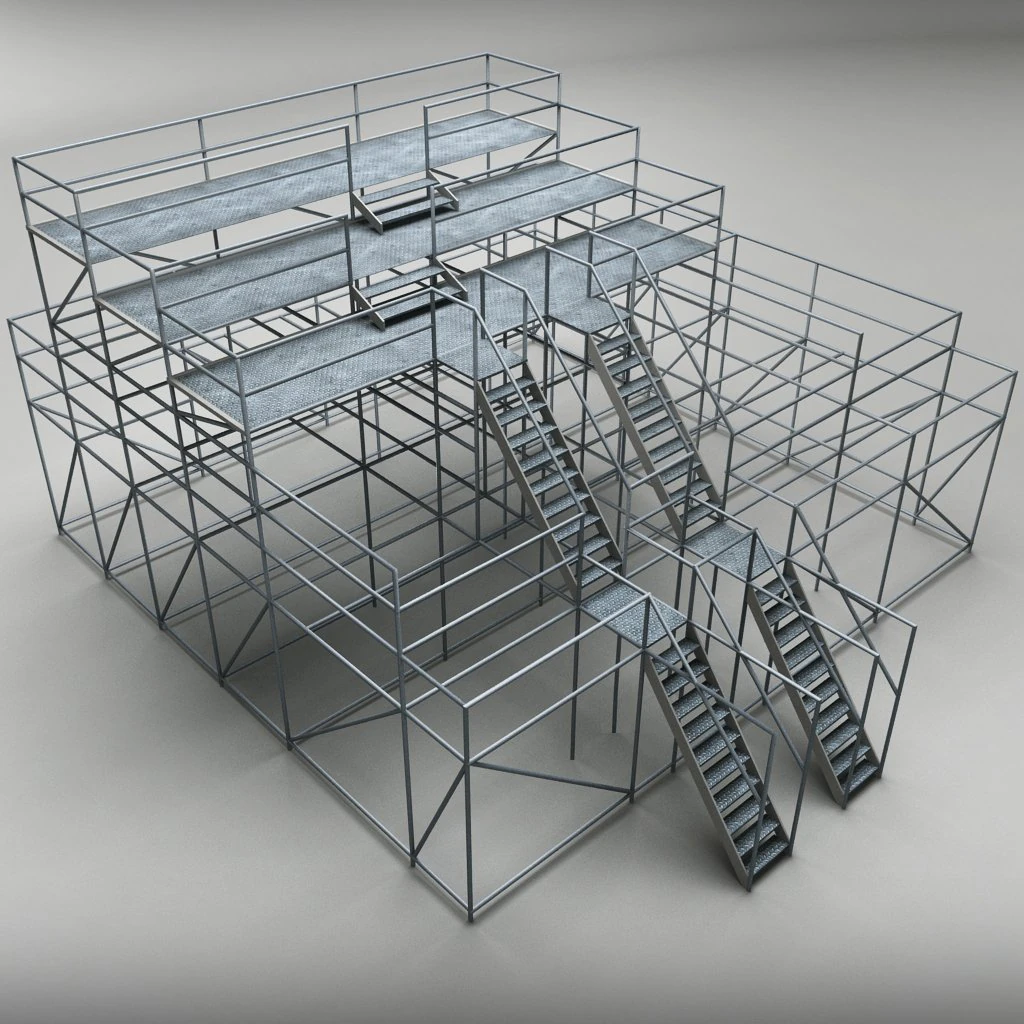 industrial scaffolding 3D Model .c4d .max .obj .3ds .fbx .stl .blend 