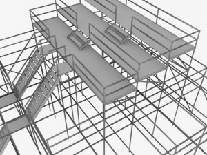 industrial scaffolding 3D 모델
