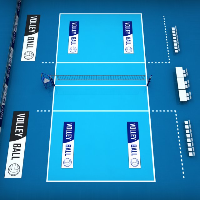 volleyball court high 3D Модель .c4d .max .obj .3ds .fbx .stl .blend 