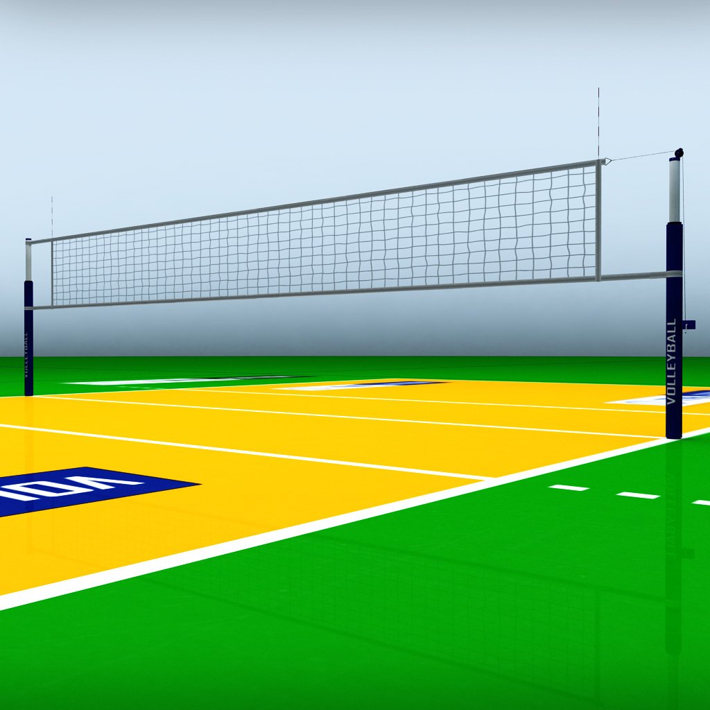 Volleyball court 3D Model in Playground 3DExport