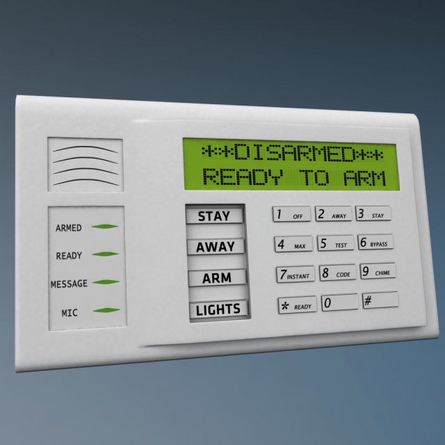 alarm system keypad Modèle 3D .c4d .max .obj .3ds .fbx .stl .blend 