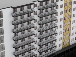 apartment building 3D 모델