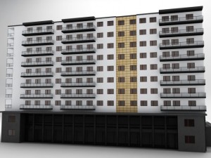 apartment building 3D 모델