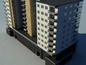 apartment building 3D 모델