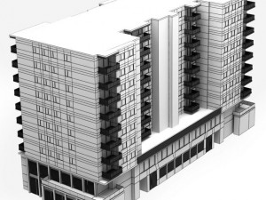 apartment building 3D 모델