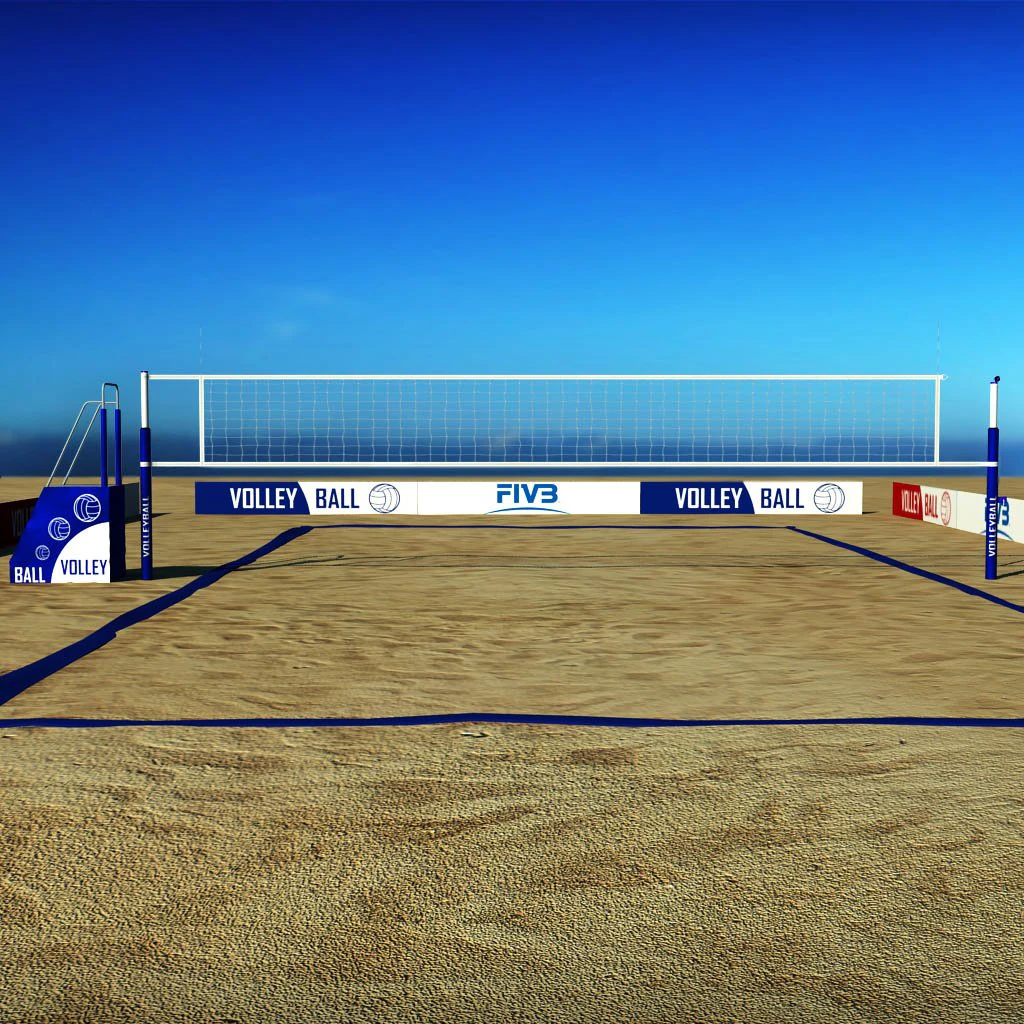 beach volleyball court 3D Model .c4d .max .obj .3ds .fbx .stl .blend 