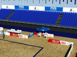 quadra de v&ocirc;lei de praia alta Modelo 3D
