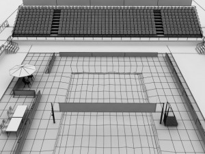 beach volleyball court high 3D Model