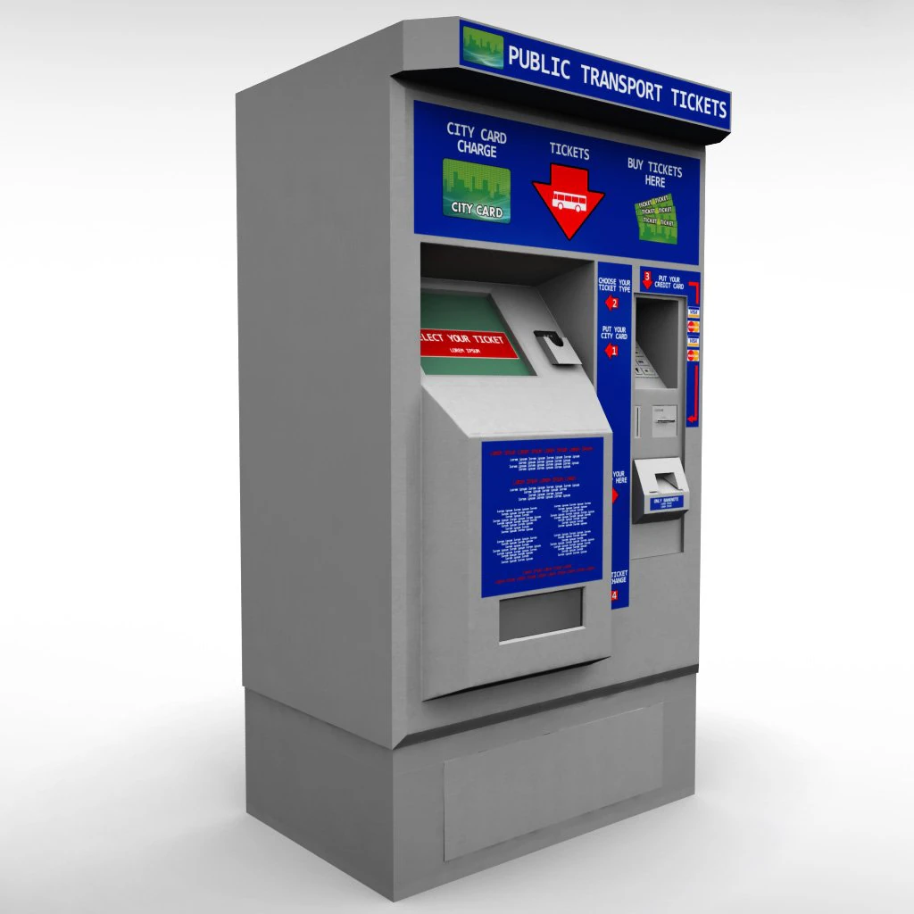 bus ticket machine 3D Model .c4d .max .obj .3ds .fbx .stl .blend 