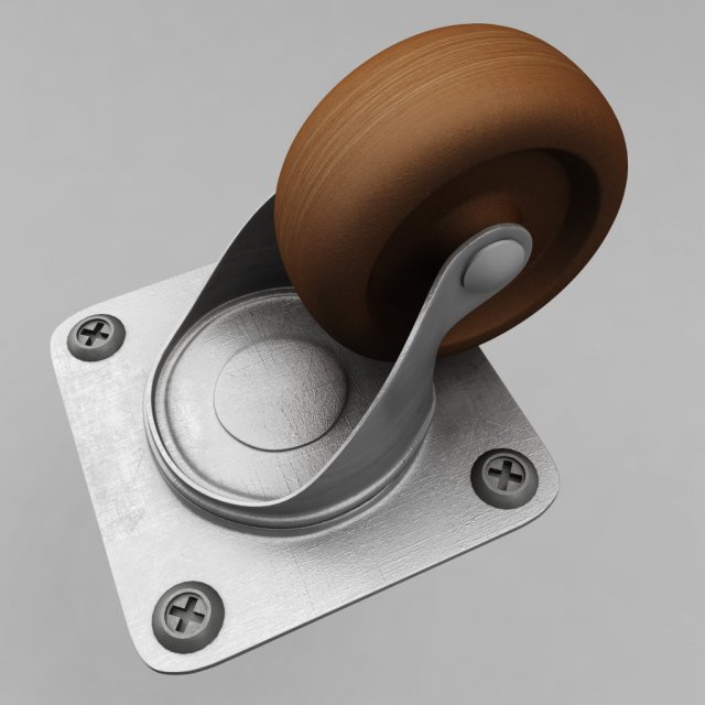 cabinet wheel 3D Model .c4d .max .obj .3ds .fbx .stl .blend 