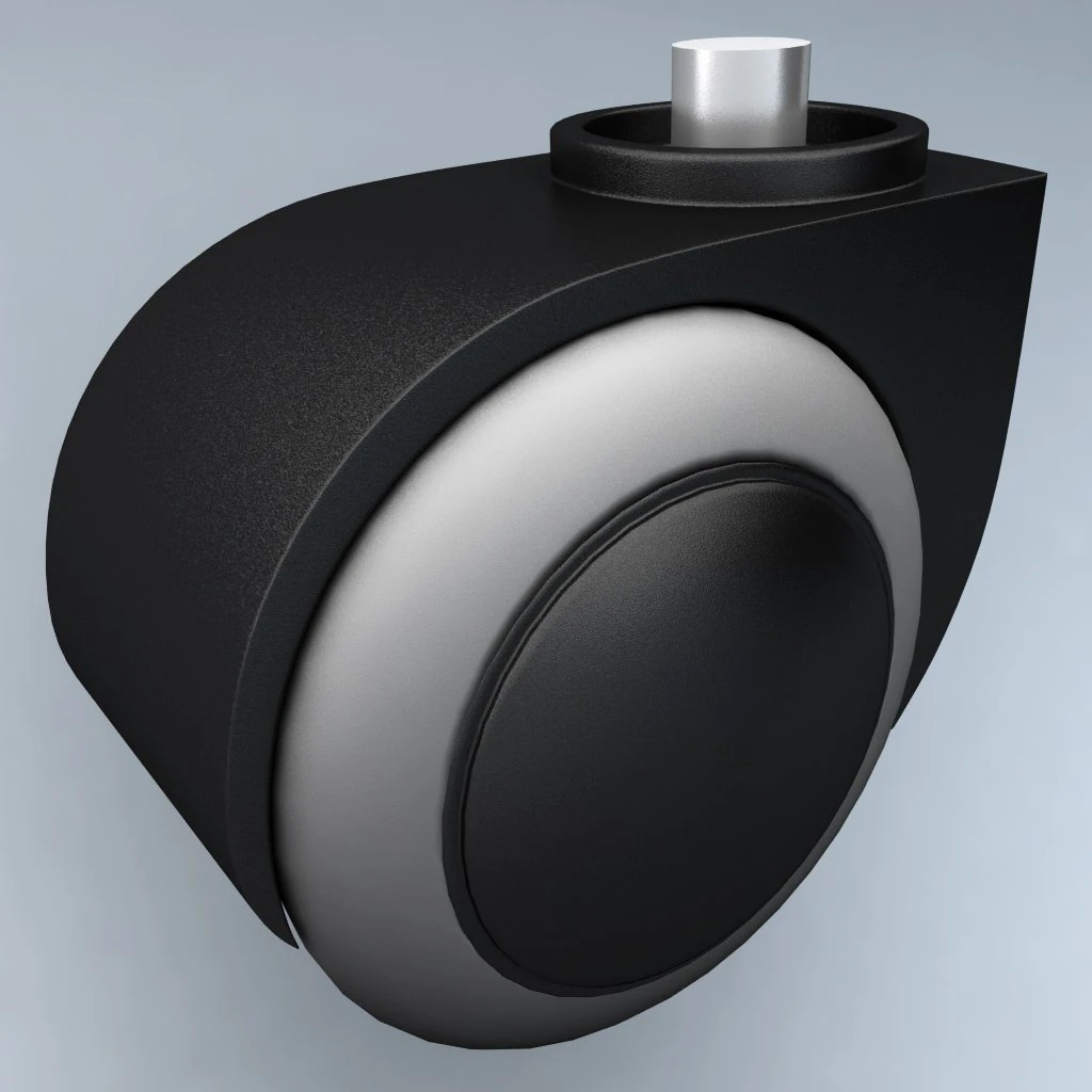 plastic caster wheel 3D Model .c4d .max .obj .3ds .fbx .stl .blend