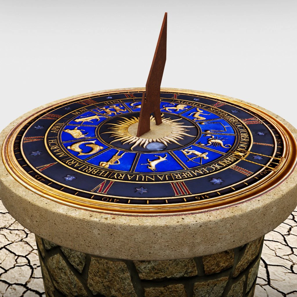 solar sundial clock 3D Model .c4d .max .obj .3ds .fbx .stl .blend