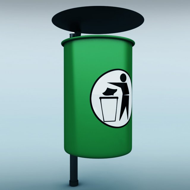 street trash can 3D मॉडल .c4d .max .obj .3ds .fbx .stl .blend 
