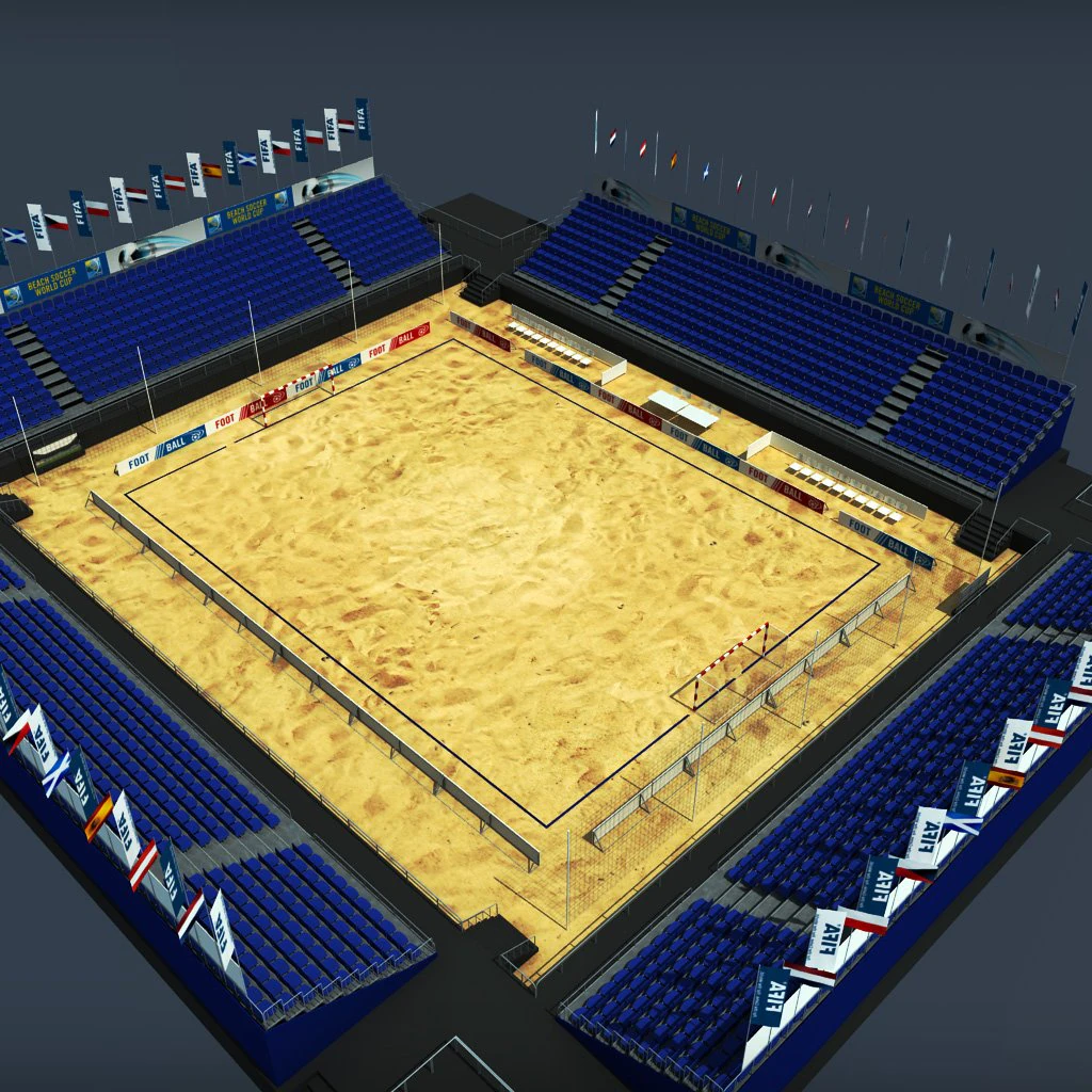 beach soccer stadium 3D Model .c4d .max .obj .3ds .fbx .stl .blend 