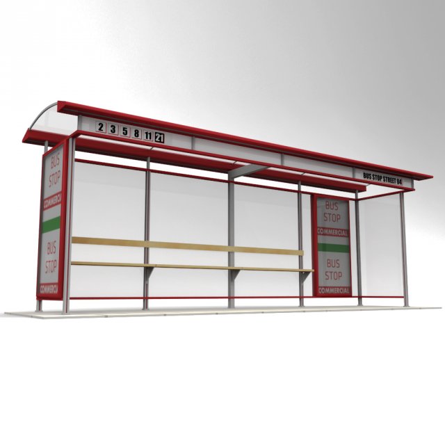 bus stop 3D-Modell .c4d .max .obj .3ds .fbx .stl .blend 