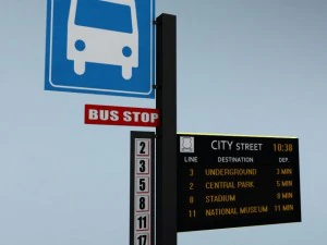 orario elettronico degli autobus Modello 3D