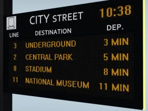 electronic bus schedule 3D Model
