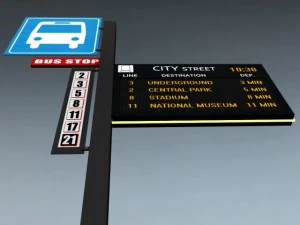 electronic bus schedule 3D Model