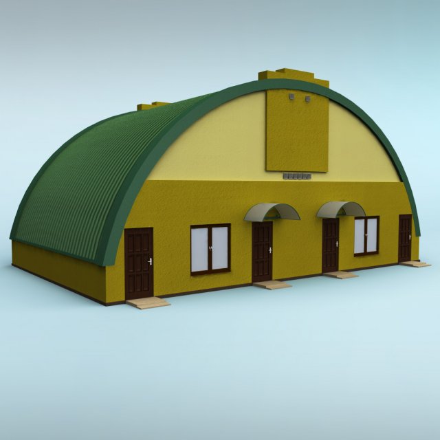 rounded building 3D Model .c4d .max .obj .3ds .fbx .stl .blend 