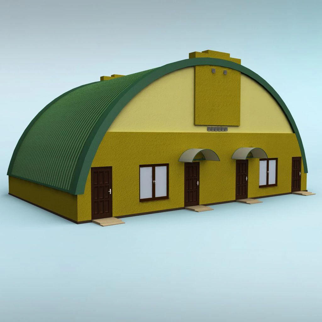 rounded building 3D Model .c4d .max .obj .3ds .fbx .stl .blend 