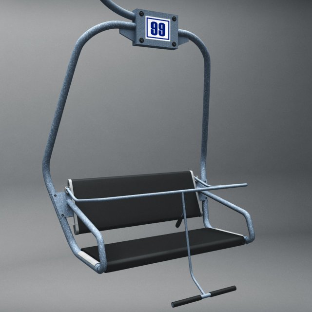 ski lift chair small 3D Model .c4d .max .obj .3ds .fbx .stl .blend 