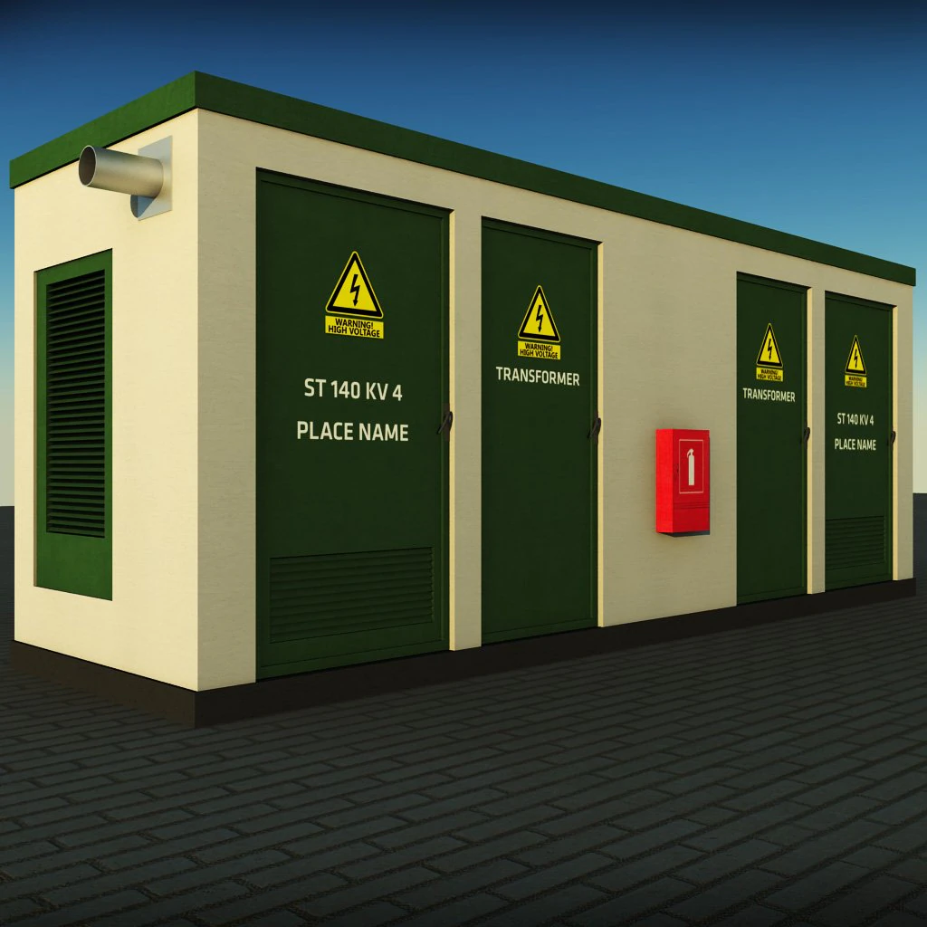transformer station 3D Model .c4d .max .obj .3ds .fbx .stl .blend 
