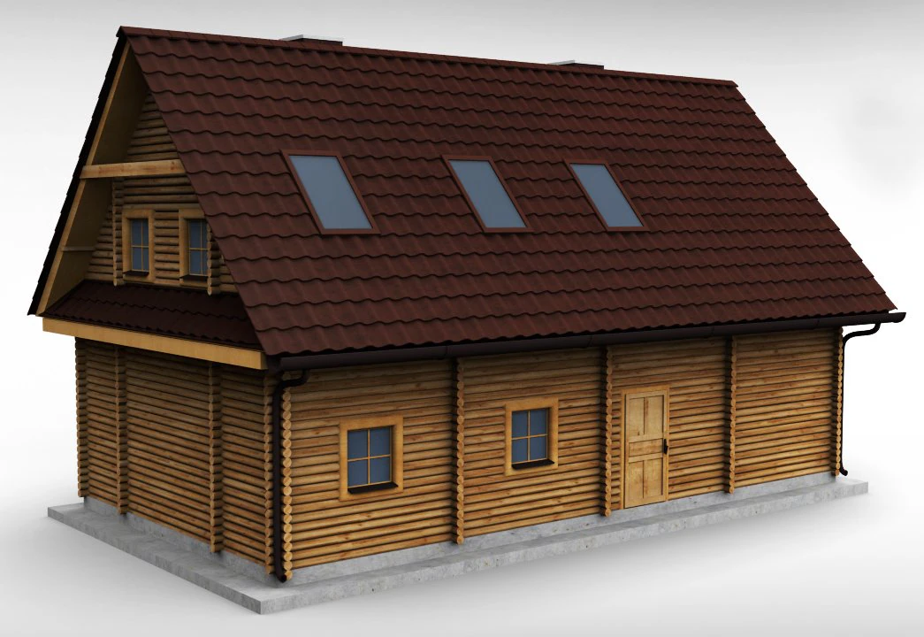 wooden house high poly 3D Model .c4d .max .obj .3ds .fbx .stl .blend 
