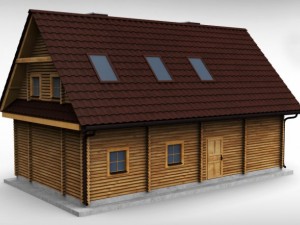 wooden house high poly 3D मॉडल