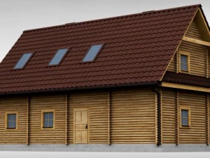 wooden house high poly 3D Model