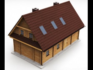 wooden house high poly Modèle 3D